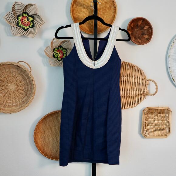 NEW Lilly Pulitzer Valli Shift Dress True Navy Womens Size 00 - Picture 6 of 10